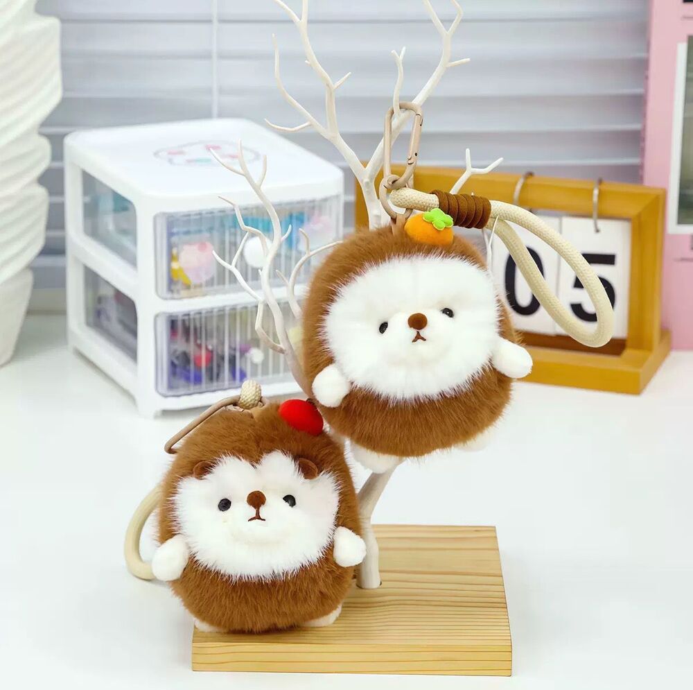 Colgante de Peluche Puercoespin Naranja