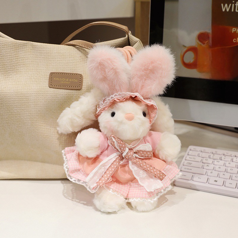 Colgante de Peluche Conejito en Vestido 