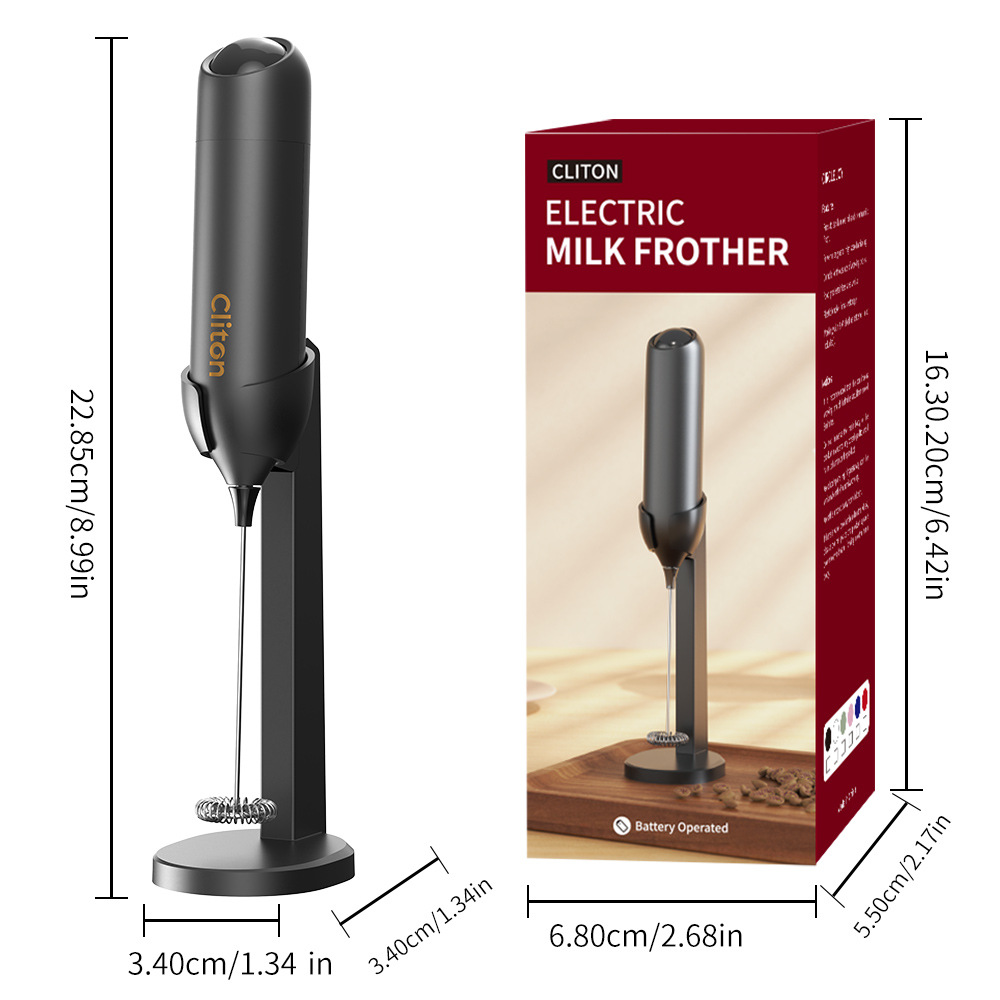 Batidor Eléctrico Espumador de Leche + Soporte y USB