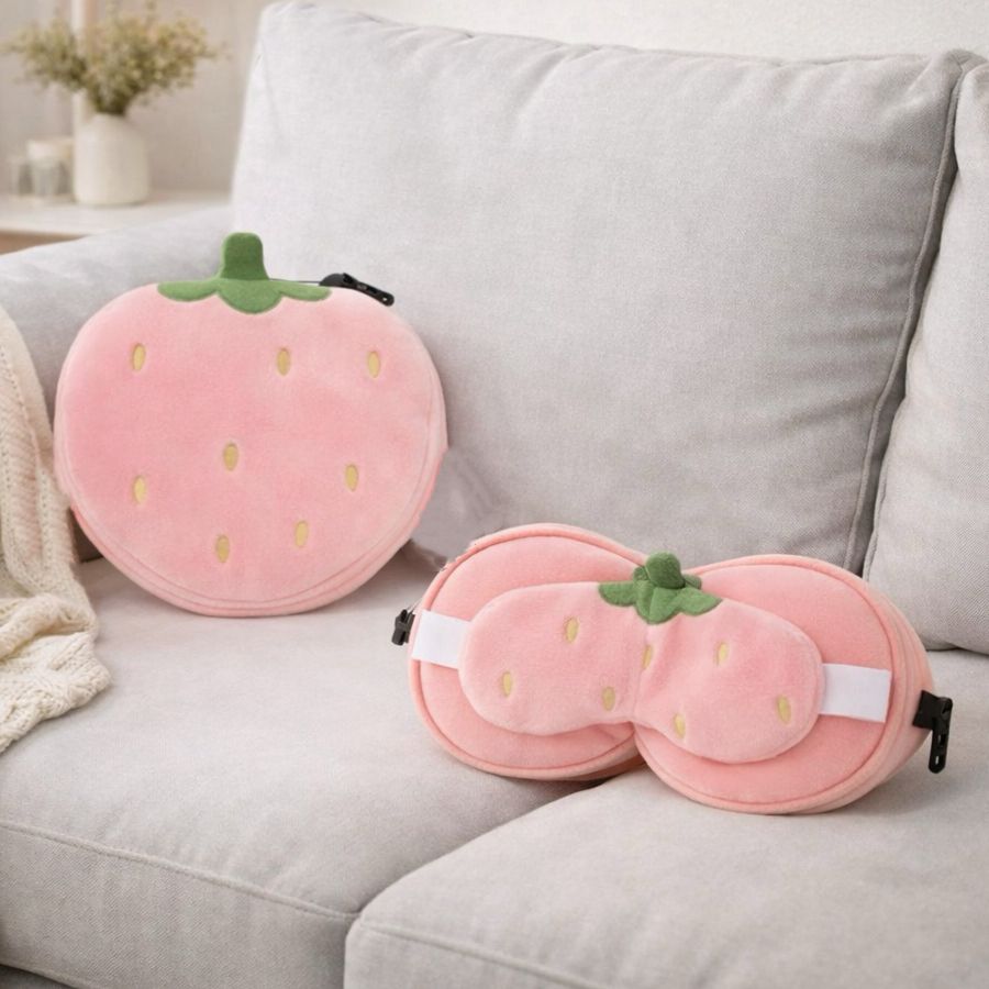 Conjunto Almohada & Antifaz Frutilla