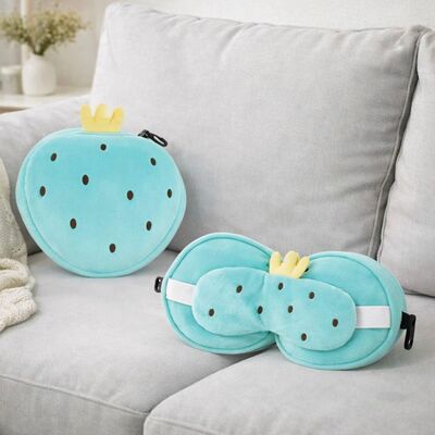 Conjunto Almohada & Antifaz Frutilla Verda