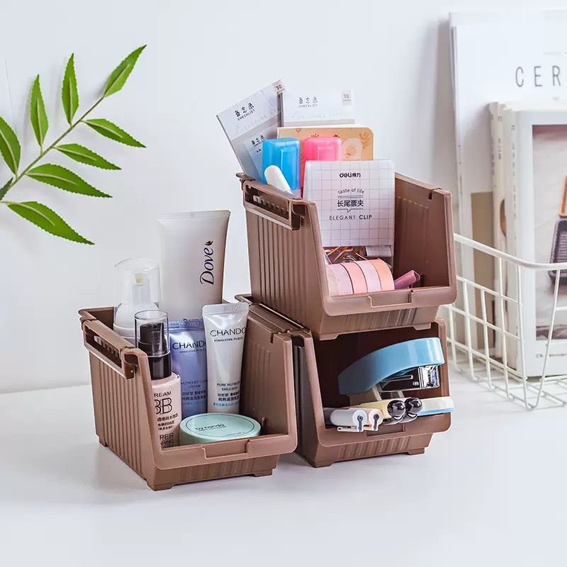 Mini Organizador Apilable Alto Marrón 1 unid