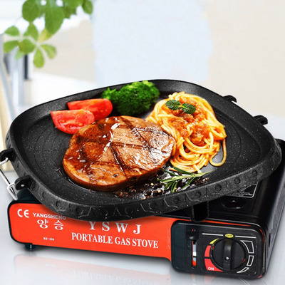 Plancha Estilo Coreano Cuadrado con Aros de Metal - Apto Horno/Hornalla