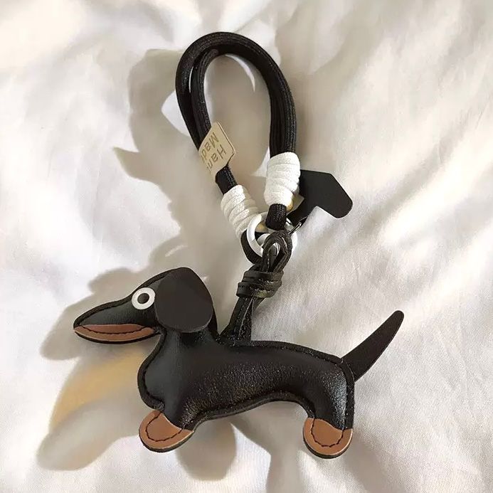 Doble Correa/Adaptador para Celular Perro Salchicha Negro