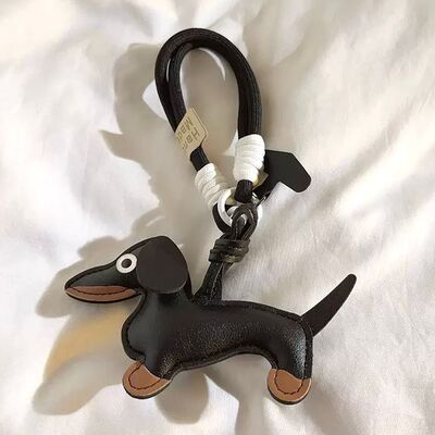 Doble Correa/Adaptador para Celular Perro Salchicha Negro