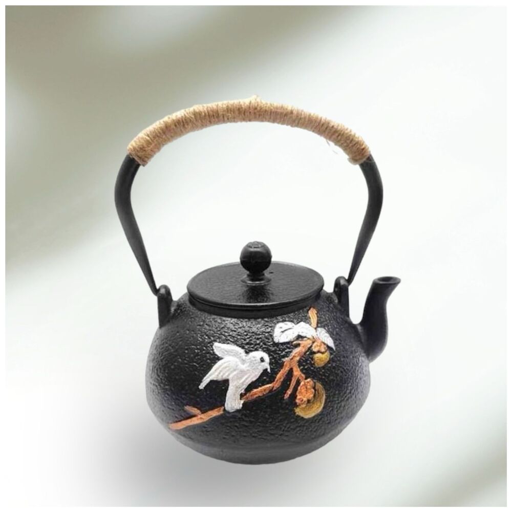 Tetera de Hierro Fundido + Infusor Diseño White Pigeons