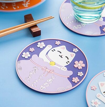 Almohadilla Posa Pava de Silicona Maneki Neko 16 cm - 1 pza