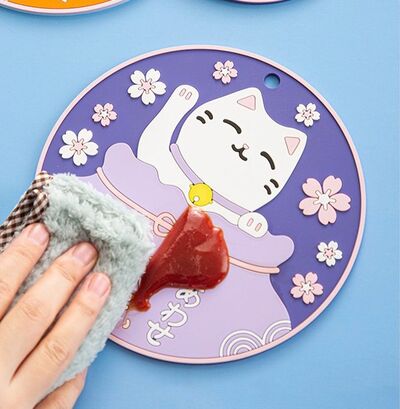Almohadilla Posa Pava de Silicona Maneki Neko 16 cm - 1 pza