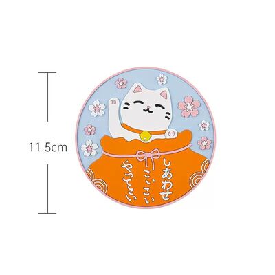 Almohadilla Posa Pava de Silicona Maneki Neko 11.5cm - 1 pza