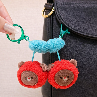 Llavero Parejas Pompom Peluche Rojo