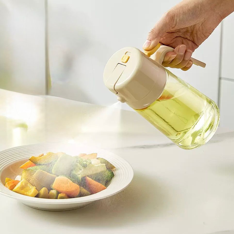 Rociador en Spray y Aceitera 2 en 1 Blanco