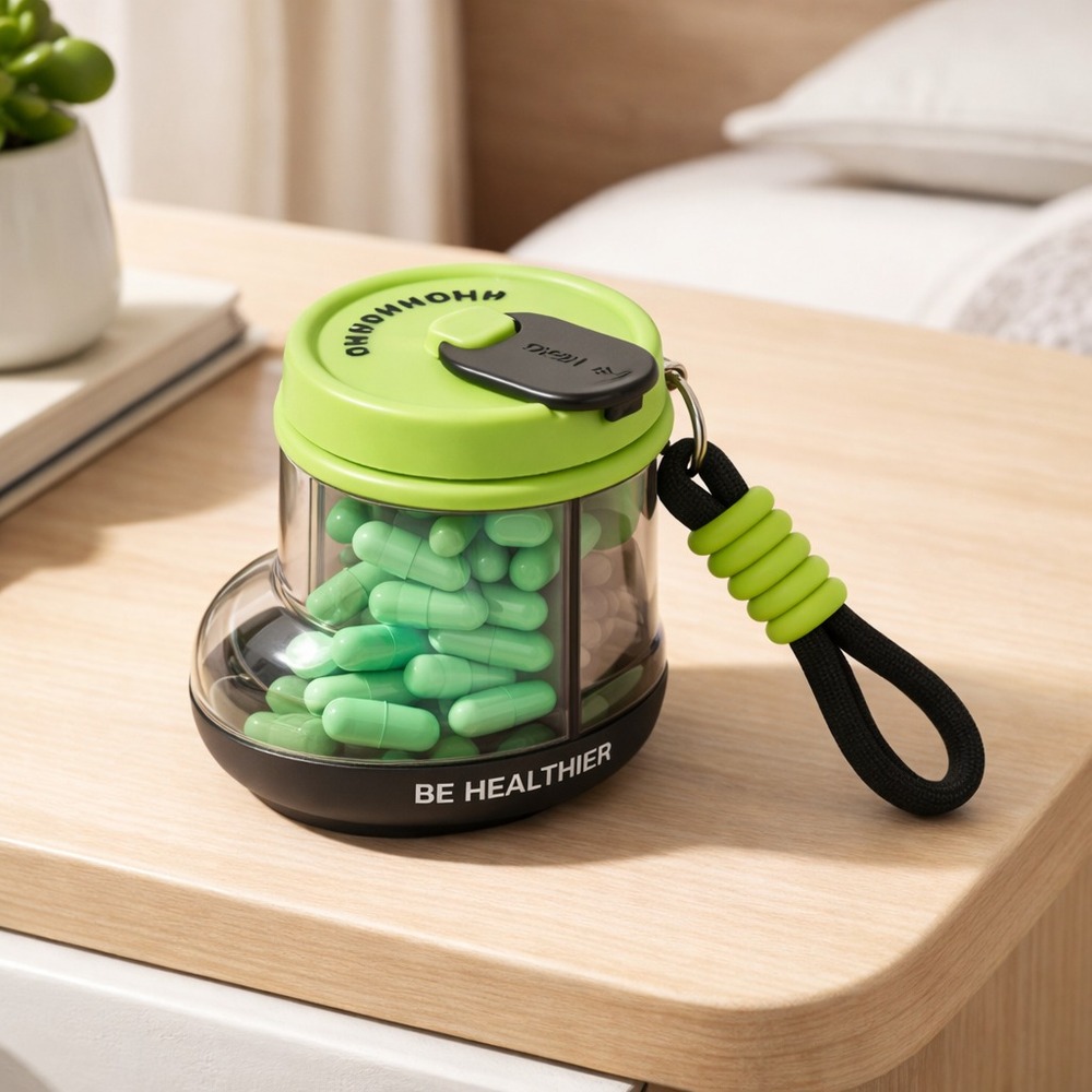 Pastillero con 4 Divisiones Bota Verde