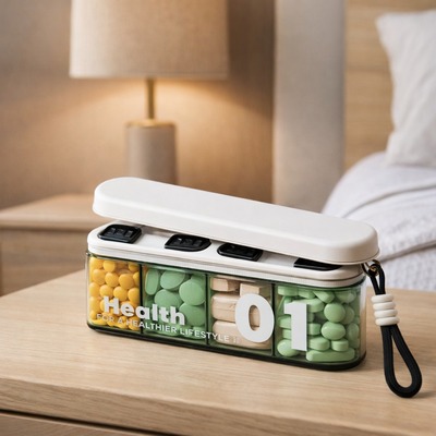 Pastillero con 4 Divisiones Blanco