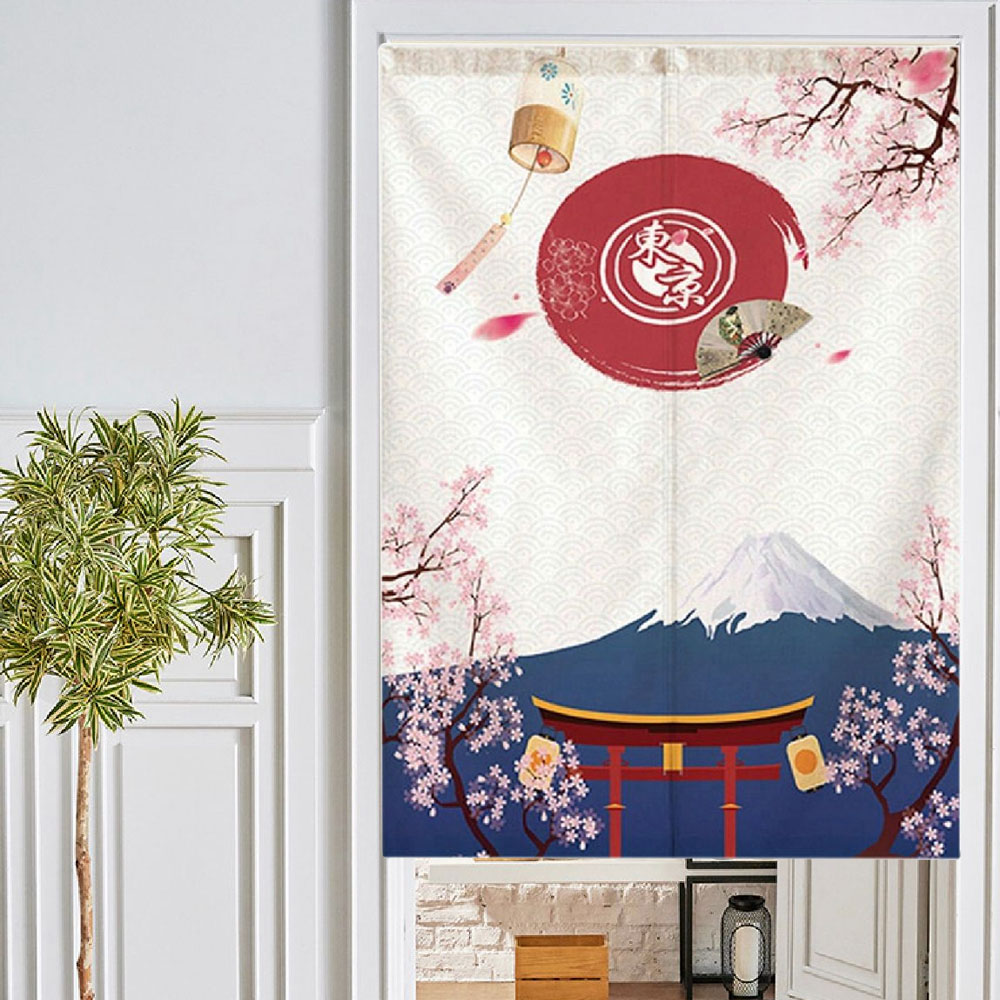 Cortina Estilo Japónes Recto Diseño Templo (Incluye Barral)