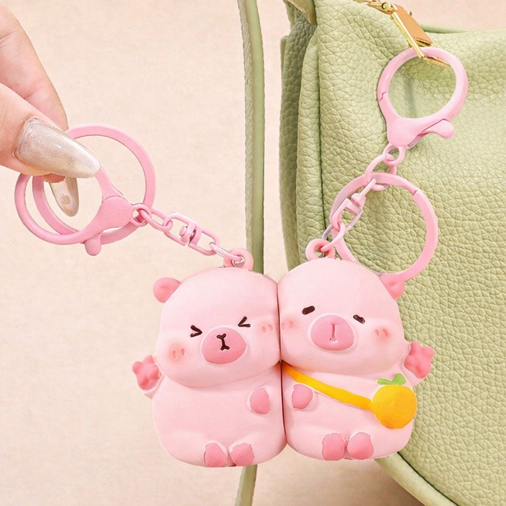 Llavero Parejas Imán Capybara Rosa