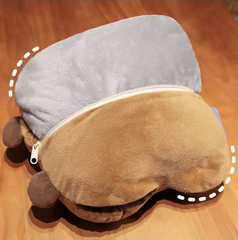 Almohada para manos + Frazada 1.7m Marrón Oscuro