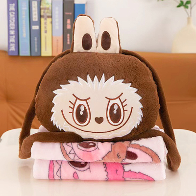 Conjunto Peluche & Almohada con Bolsillo para Mano + Frazada