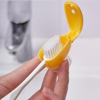 Soporte de Cepillo Dental Rosa Y Amarillo x2