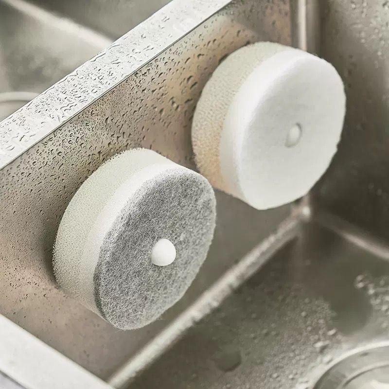 Esponja de Limpieza con Soporte de Succión Gris