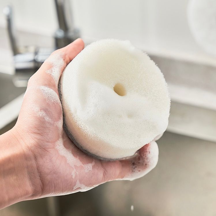 Esponja de Limpieza con Soporte de Succión Gris