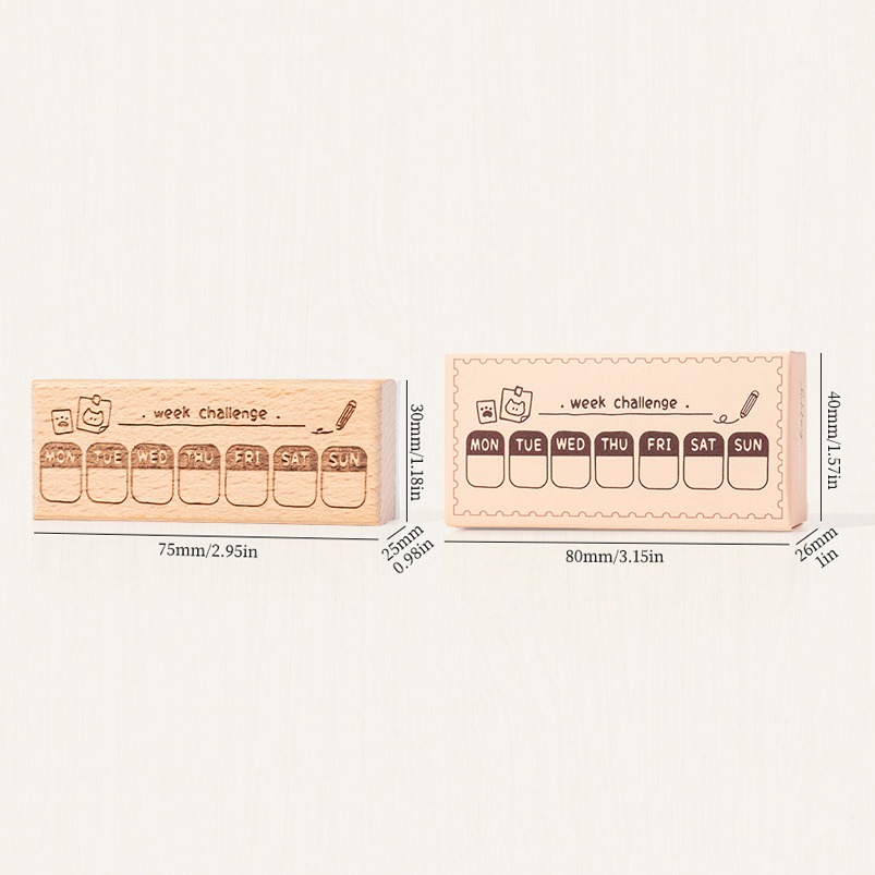 Sello Planificador Semanal Week Challenge - 7.5*3*2.5 cm