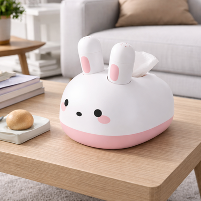 Box Porta Pañuelo Diseño Conejito Blanco