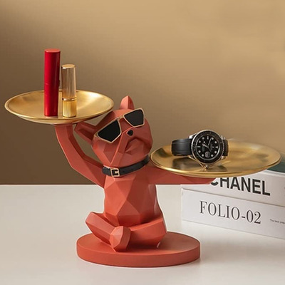 Mr. Dog Serious Red Decorativo Doble Bandeja