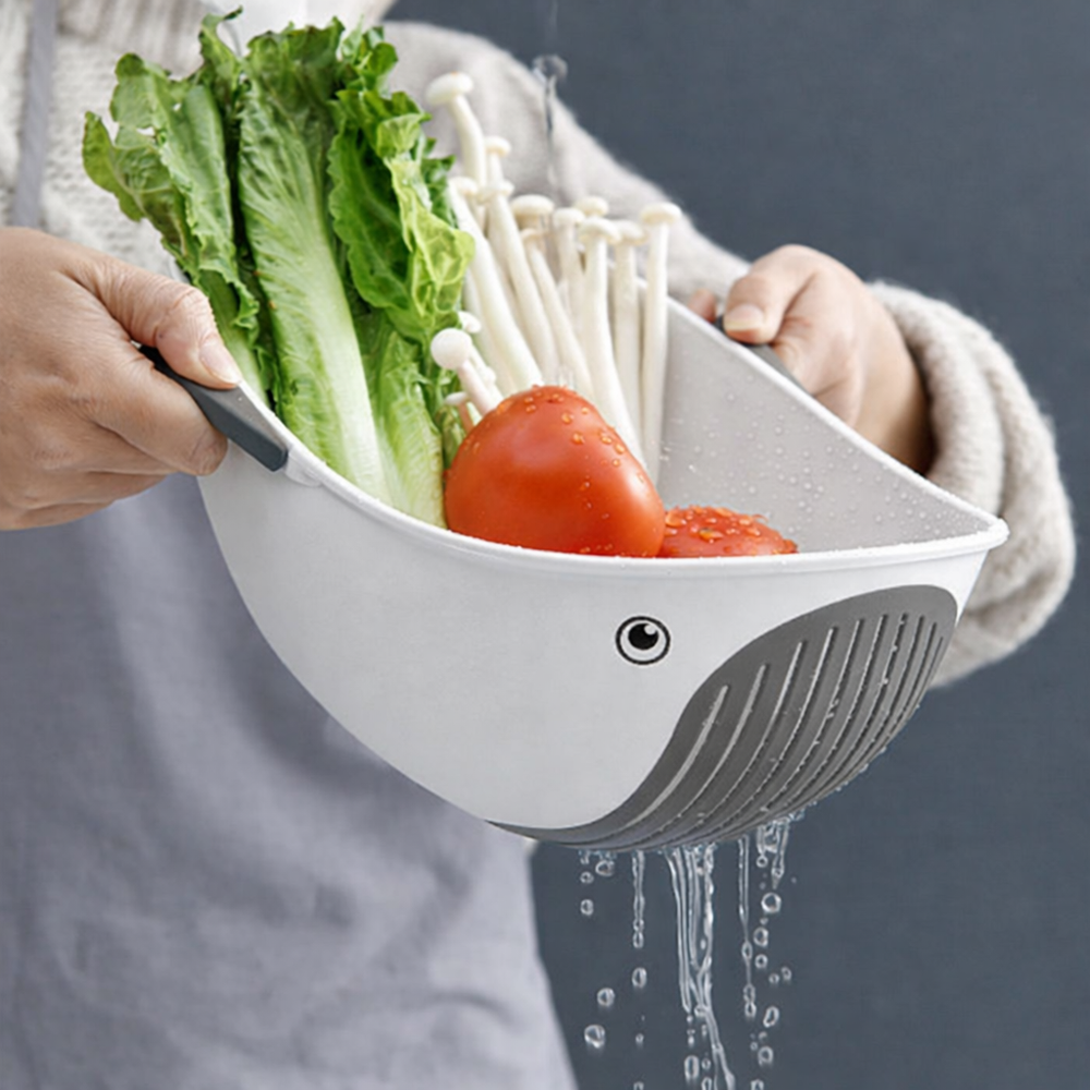 Escurridor Para Verduras O Frutas Ballena Gris