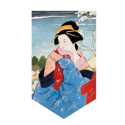 Banderin de Lona Estilo Oriental Geisha 1 unid