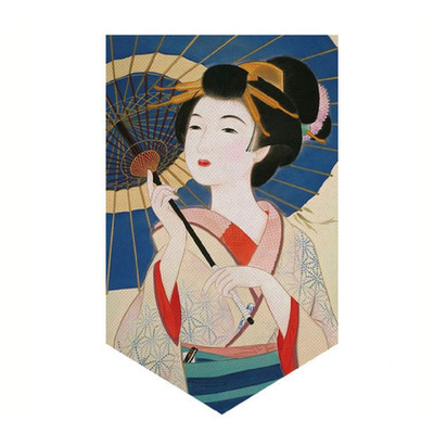 Banderin de Lona Estilo Oriental Geisha 1 unid