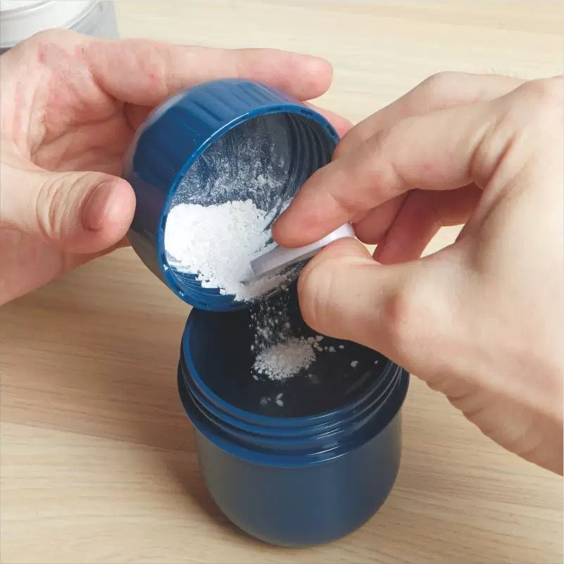 Pastillero con Triturador de Medicamentos 3 en 1 Azul