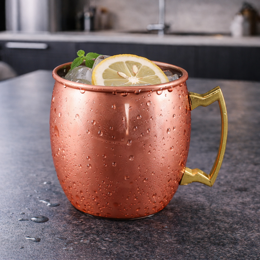 Taza de Acero Inoxidable 304SUS Moscow Mule Rose Gold Lisa
