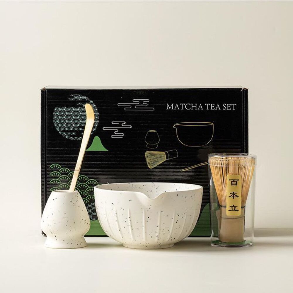 Set x 4 piezas de Té Matcha con Chawan Blanco