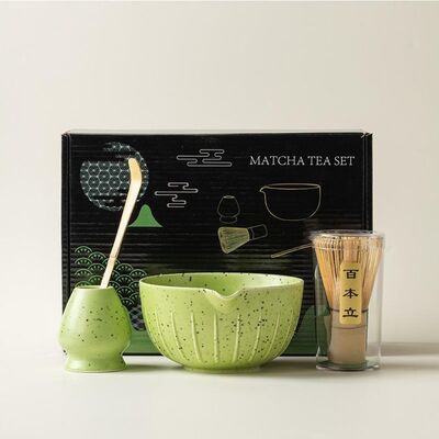 Set x 4 piezas de Té Matcha con Chawan Verde