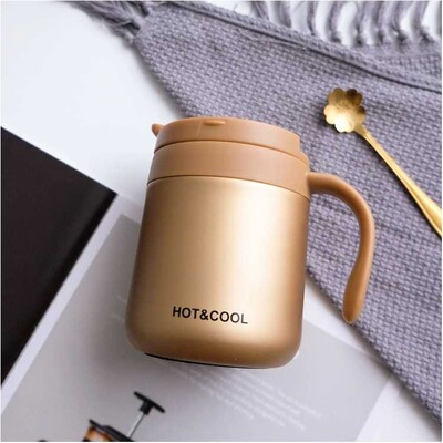 Mini Termo Termico de Acero inoxidable Dorado - 500ML