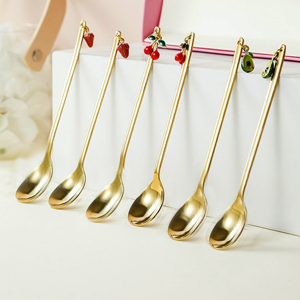 Cucharitas Doradas Frutales x6Unidades