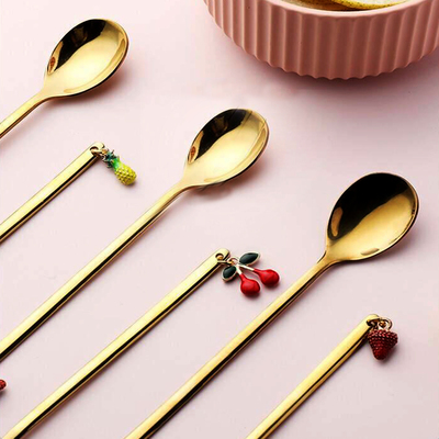 Cucharitas Doradas Frutales x6Unidades