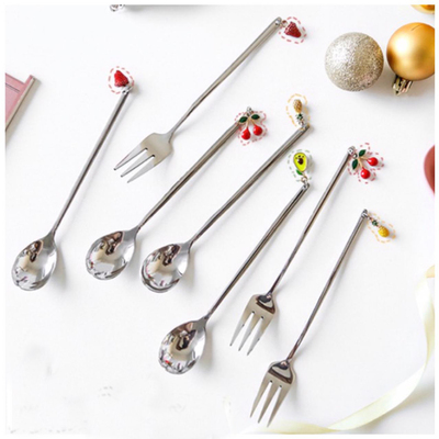 Cucharitas Plateadas Frutales x6Unidades