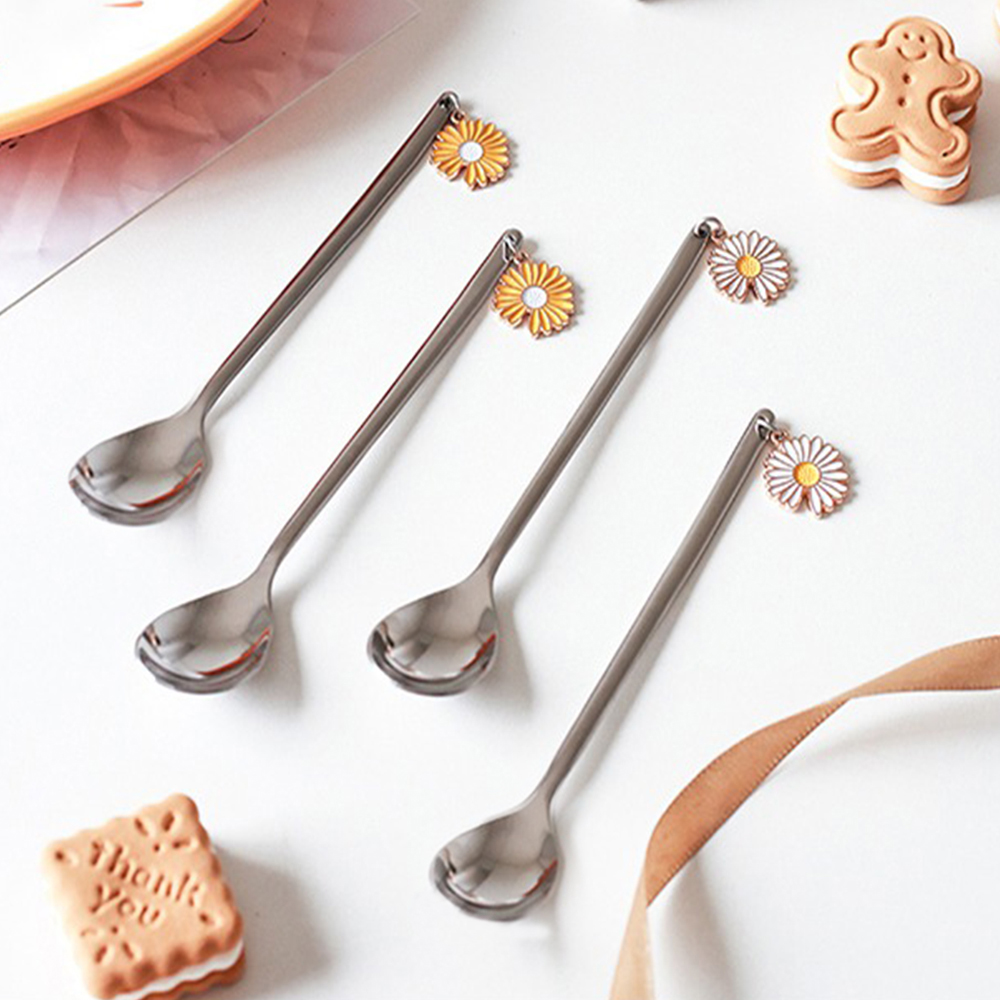 Cucharitas Plateadas Margaritas x6unidades