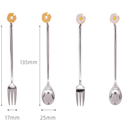 Cucharitas Plateadas Margaritas x6unidades