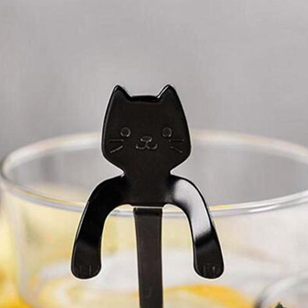 Cucharitas Negras de Gato Corto x6unidades
