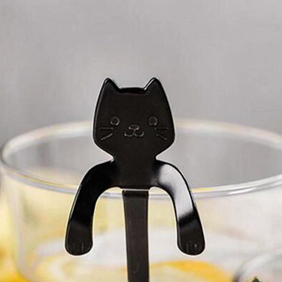 Cucharitas Negras de Gato Corto x6unidades