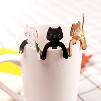 Cucharitas Negras de Gato Corto x6unidades