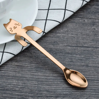Cucharas Rose Gold Gato Corto x6 unidades