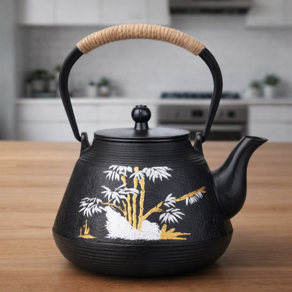 Tetera de Hierro Fundido + Infusor Diseño Bambu