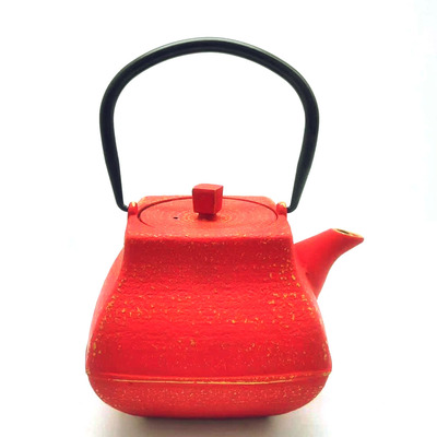 Tetera Cuadrada de Hierro Fundido + Infusor Diseño Hanoi Red 