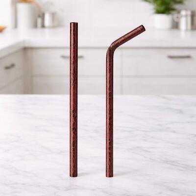 Sorbetes Vertical Y Recto de Acero Diseño Craquelado Bordo x2pzs