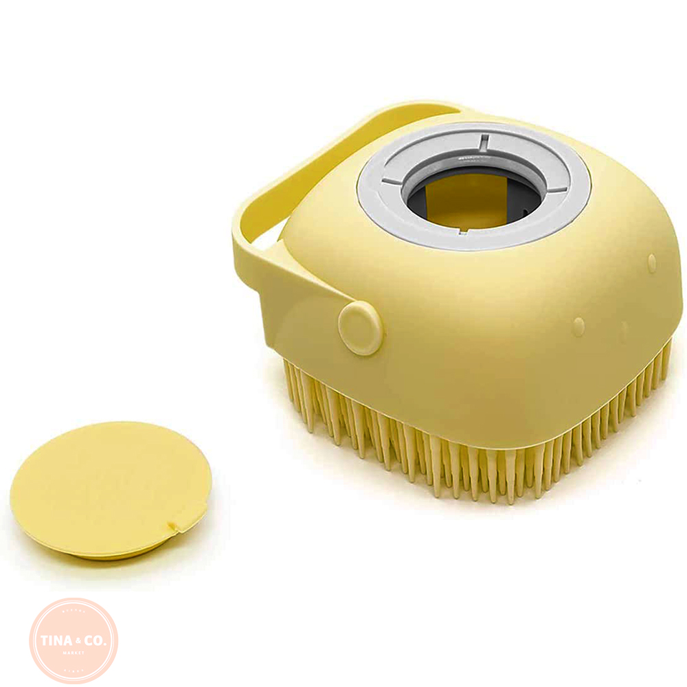 Cepillo Corporal de Silicona con Dispenser Amarillo