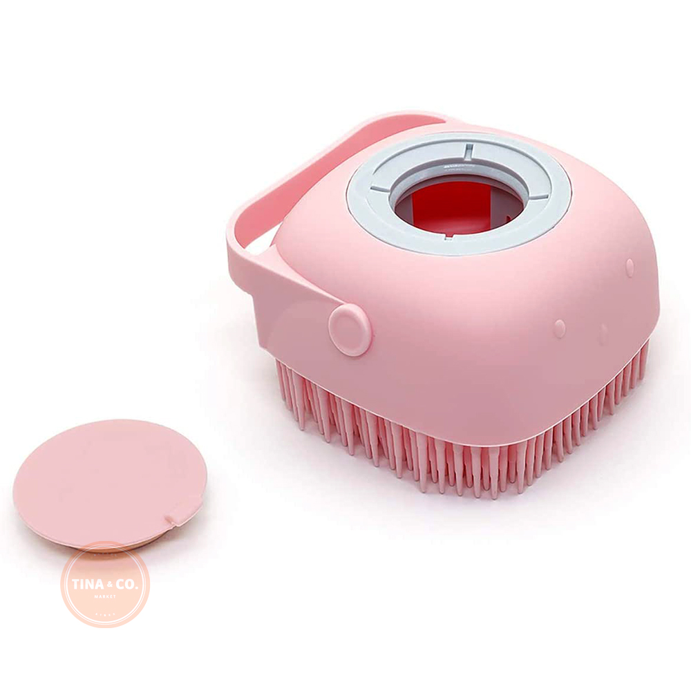 Cepillo Corporal de Silicona con Dispenser Rosa