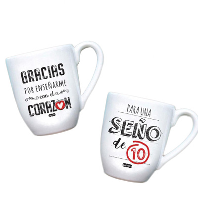 Taza de Cerámica Blanca-Gracias por Enseñarme